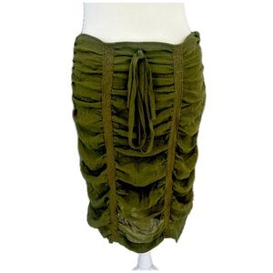 Solitaire Green Peasant Midi Skirt